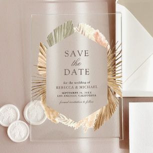 Invitations En Acrylique Feuilles de palmier séchées des Pampas pour faire-