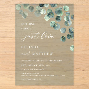 Invitations En Acrylique Feuilles de verdure aquarelle fleurs moderne arche
