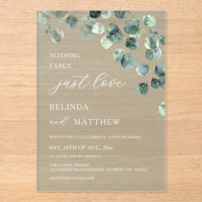 Invitations En Acrylique Feuilles de verdure aquarelle fleurs moderne arche (Recto)