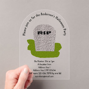 Invitations En Acrylique Fichier Tombstone personnalisé RIP