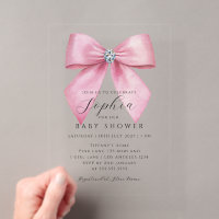 Fille au noeud rose Baby Shower