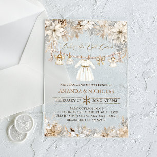 Invitations En Acrylique Fille Bébé Il fait froid dehors Baby shower
