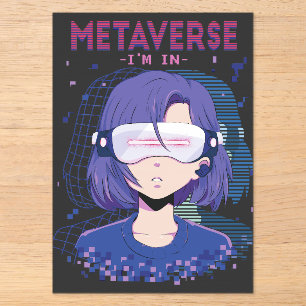 Invitations En Acrylique Fille d'anime lunettes de réalité virtuelle Invita