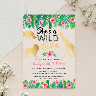 Invitations En Acrylique Filles Wild One Premier anniversaire