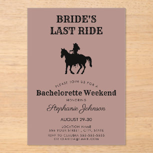 Invitations En Acrylique Fin de semaine du Dernier Bachelorette à la  cours