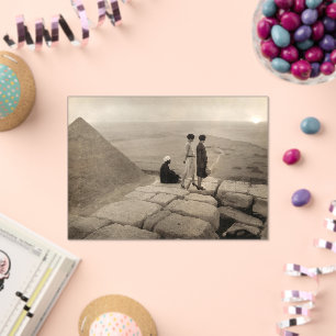 Invitations En Acrylique Flapper Girls Sunrise Khufu Pyramid, Égypte 1920