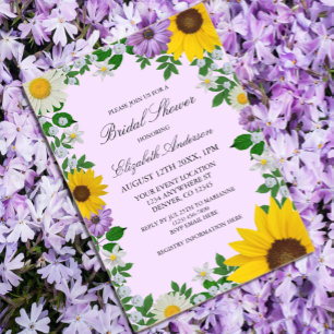 Invitations En Acrylique Fleur de soleil rustique Fête des mariées florale