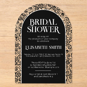 Invitations En Acrylique Fleurissement Noir Sombre Mariage Sorcière de F