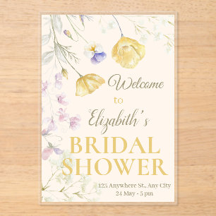 Invitations En Acrylique Fleurs Aquarelle Douce Baby Shower Personnalisabl