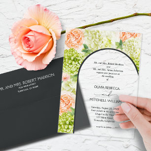 Invitations En Acrylique Fleurs Chic Mariage Arches Marron