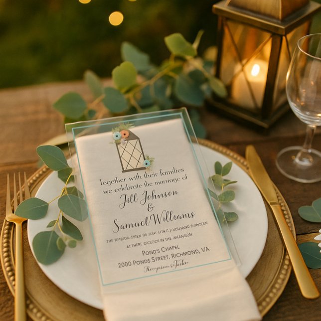 Invitations En Acrylique Fleurs de Lanterne Rustique  (Créateur téléchargé)