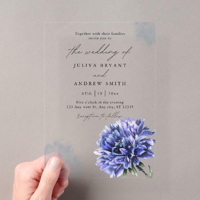 Invitations En Acrylique Fleurs de maïs aquarelle mariage  (In situ (ordinateur de poche))