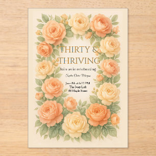 Invitations En Acrylique Fleurs pastel en fleurs
