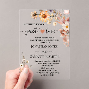 Invitations En Acrylique Fleurs sauvages d'automne Rien de fantaisie Juste