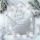 Invitations En Acrylique Flocon de neige d'hiver Baby shower givré<br><div class="desc">Plus Plutôt Clair Invitation Baby shower dans le Little Bayleigh Store!</div>