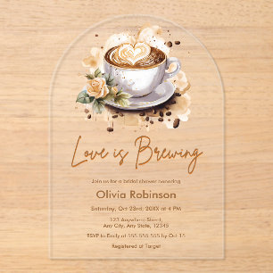 Invitations En Acrylique Floral Love est en train de brasser la Fête des ma