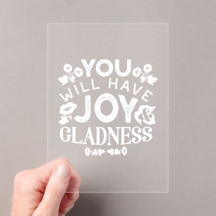 Invitations En Acrylique Foi et bonheur – Citations de joie et de gaieté