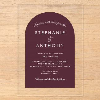 Invitations En Acrylique Fond de mariage Villa toscane avec arche de Bourgo