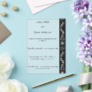 Invitations En Acrylique Forces Attractives dans un Mariage Acrylique Noir