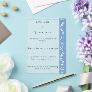 Invitations En Acrylique Forces Attractives en Bleu Pervenche Acrylique de