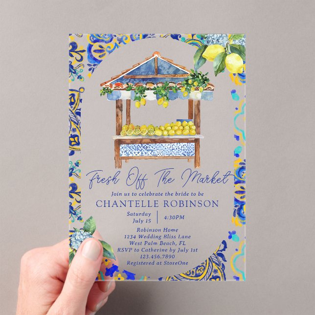 Invitations En Acrylique Fraîchement Du Marché Fête des mariées Italienne A (In situ (ordinateur de poche))