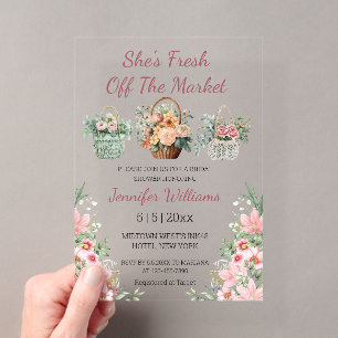 Invitations En Acrylique fraîchement sortie du marché floral romantique pou