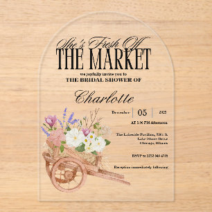 Invitations En Acrylique Frais sortis du marché Fleurs de douche nuptiale R