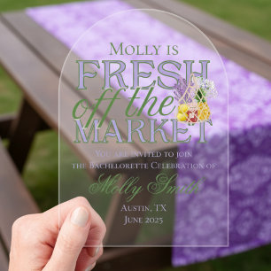 Invitations En Acrylique Fresh Off Market - Personnalisé Moderne Maridal