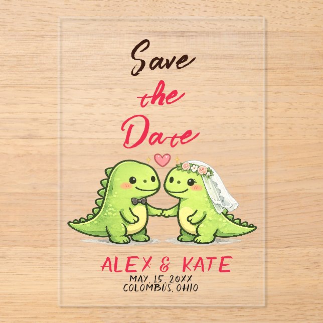 Invitations En Acrylique Funny Wedding Save the Date  (Recto)