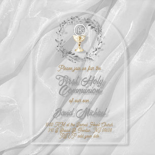 Invitations En Acrylique garçon de première communion