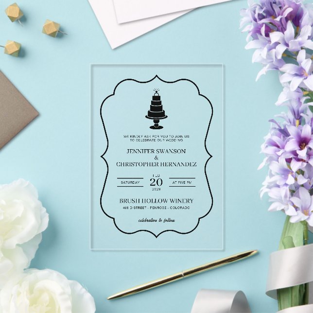 Invitations En Acrylique Gâteau de Mariage (Insitu (Mariage))