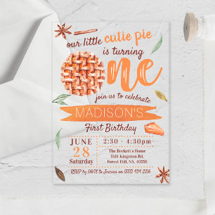 Invitations En Acrylique Gâteau Mignon Anniversaire 1ère Automne