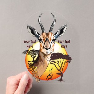 Invitations En Acrylique Gazelle Antilope Sauvage Africaine Animal