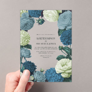 Invitations En Acrylique Genévrier côtier, écume de marée et bleu de récif