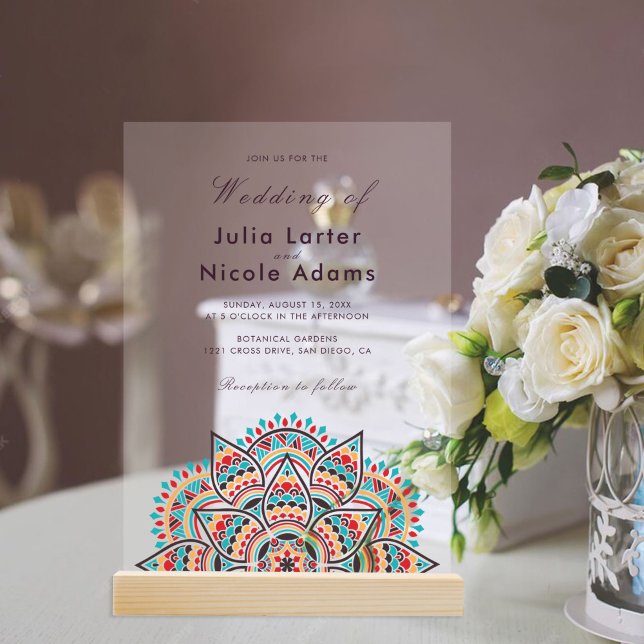 Invitations En Acrylique Geometric Glittering Metallic Luxury Wedding (Créateur téléchargé)