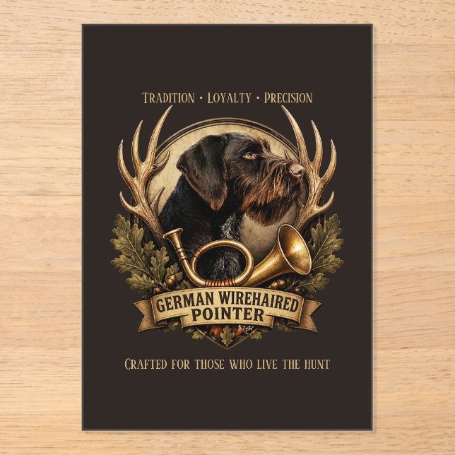 Invitations En Acrylique German Wirehaired Pointer (Recto)