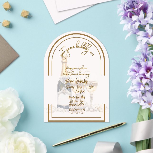 Invitations En Acrylique Get Your Bubbly On Wedding Shower (Insitu (Mariage))