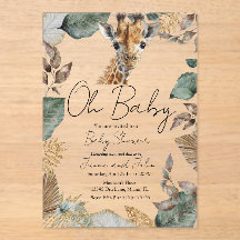 Girafe Aquarelle Baby Shower Sauvage