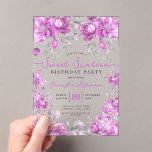 Invitations En Acrylique Girly Floral Bouquet Sweet 16 Birthday Pink<br><div class="desc">Celebrate in Style with a Girly Floral Bouquet Sweet 16 Invitation. Make your Sweet 16 party unforgettable with the Girly Floral Bouquet invitation. Customize with your party details for a chic and elegant touch.</div>