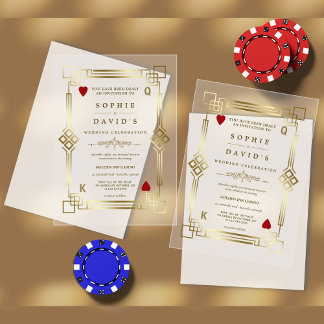 Invitations En Acrylique Glam Casino Nuit Las Vegas Mariage Transparent
