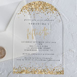 Invitations En Acrylique Gold Parties scintillant Frontières Cinquantième a<br><div class="desc">Gold Parties scintillant Frontières Cinquantième anniversaire fête. Une touche pétillante pour votre 50e fête avec cette fausse parties scintillant de conception de bordure! Le mot Cinquantième est dans un script stylé,  et personnalise facilement le reste des mots selon les besoins.</div>