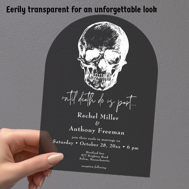 Invitations En Acrylique Gothique jusqu'à la mort Mariage d'arc crânien (Créateur téléchargé)