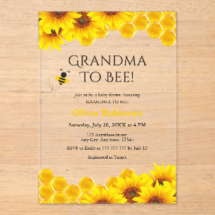 Invitations En Acrylique Grand-mère de l'abeille en nid d'abeille