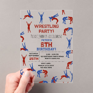 Invitations En Acrylique Greco Roman Freestyle Lutte Anniversaire