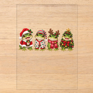 Invitations En Acrylique Grenouille de Noël Amis de Fêtes