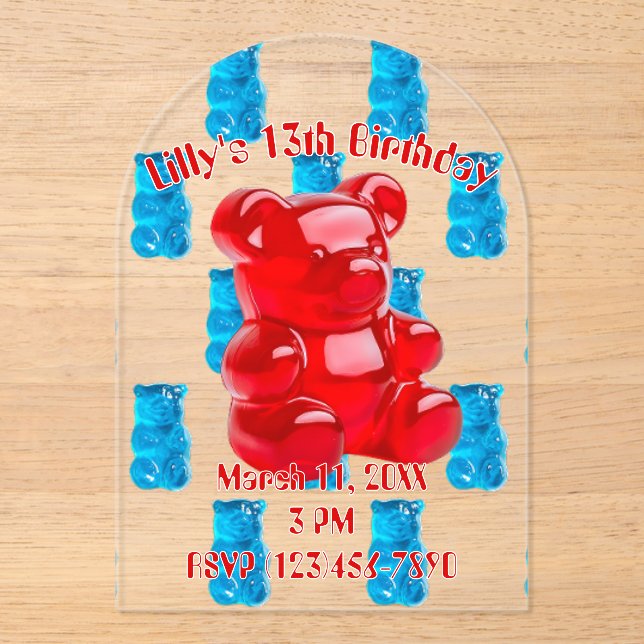 Invitations En Acrylique Gummy Jelly  (Recto)