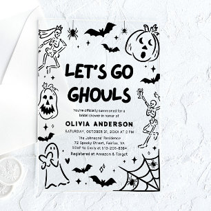 Invitations En Acrylique Halloween squelette Fête des mariées fantôme