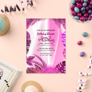 Invitations En Acrylique Hawaii Birthday Invitation, Digital Template, , Pa