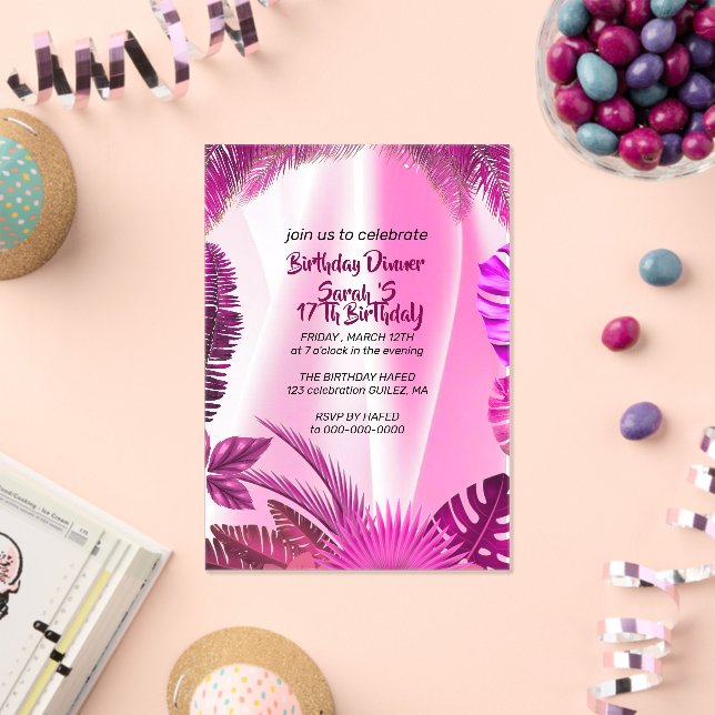 Invitations En Acrylique Hawaii Birthday Invitation, Digital Template, , Pa (Insitu (Célébration))