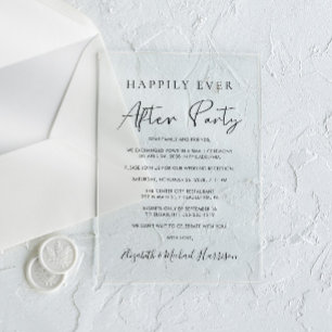 Invitations En Acrylique Heureusement Jamais Après La Réception De Mariage